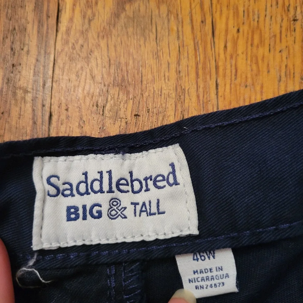 Saddlebred 46W Shorts Navy Blue Pleated Comfort Flex 10